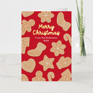 Carte De Vacances En Aluminium Biscuits de pain d'épice de Noël doux