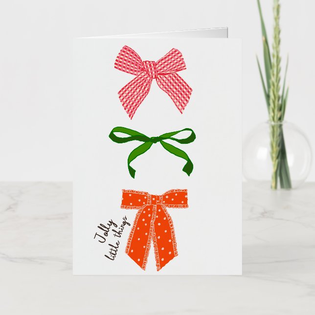 Carte De Vacances En Aluminium Bow Jolly Little Things Christmas  (Recto)