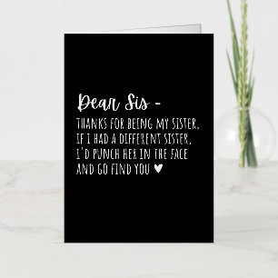 Carte De Vacances En Aluminium Cadeau D'Appréciation Pour Soeurs.