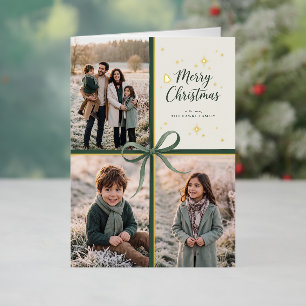 Carte De Vacances En Aluminium Cadeau élégant de Noël Collage Photo
