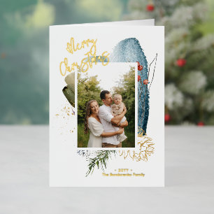 Carte De Vacances En Aluminium Carte de vœux personnalisée de Noël en feuille d'a