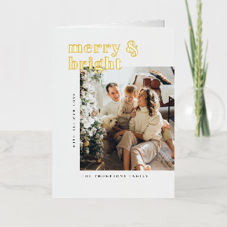 Carte De Vacances En Aluminium Christmas Card Foil Merry & Bright