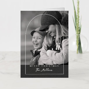 Carte De Vacances En Aluminium Écriture Moderne Joyeux Noël Arche Photo Fêtes