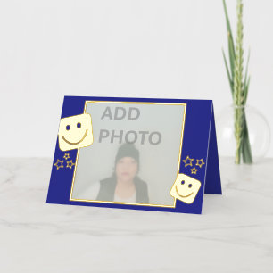 Carte De Vacances En Aluminium Etoiles personnalisées Photo Smiles Gold Foil Card