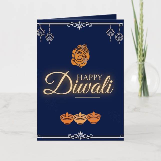 Carte De Vacances En Aluminium Fête de Diwali (Recto)