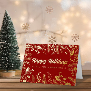 Carte De Vacances En Aluminium Foliage de Noël branché Real
