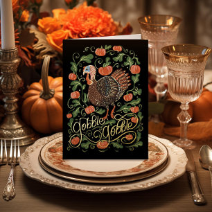 Carte De Vacances En Aluminium Gobble Gobble Turquie Thankgiving
