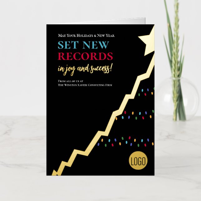 Carte De Vacances En Aluminium Graphique de ligne professionnel élégant arbre de  (Recto)