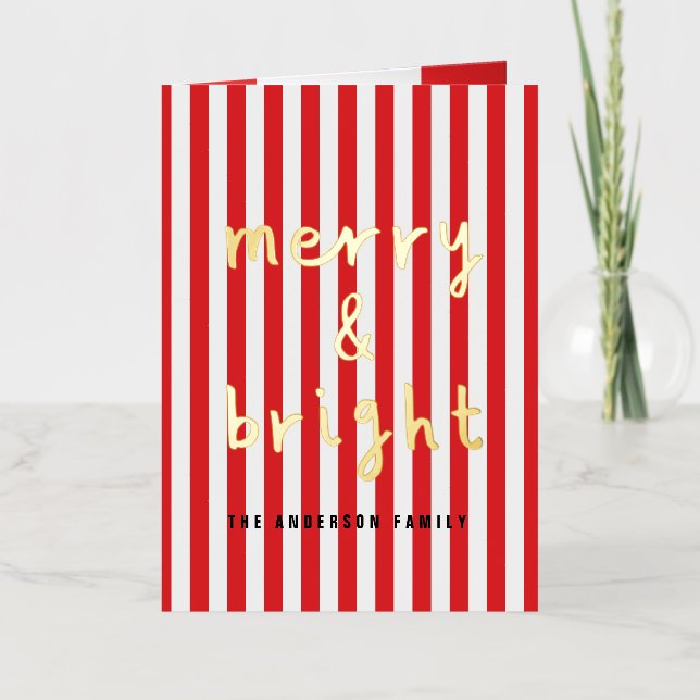 Carte De Vacances En Aluminium Graphique moderne minima Noël rouge et blanc (Recto)