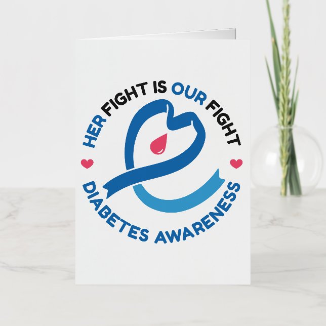 Carte De Vacances En Aluminium Her Fight Is Our Fight – Diabetes Awareness (Recto)