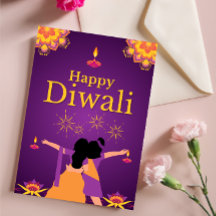 Illustration lumineuse Diwali rose pourpre
