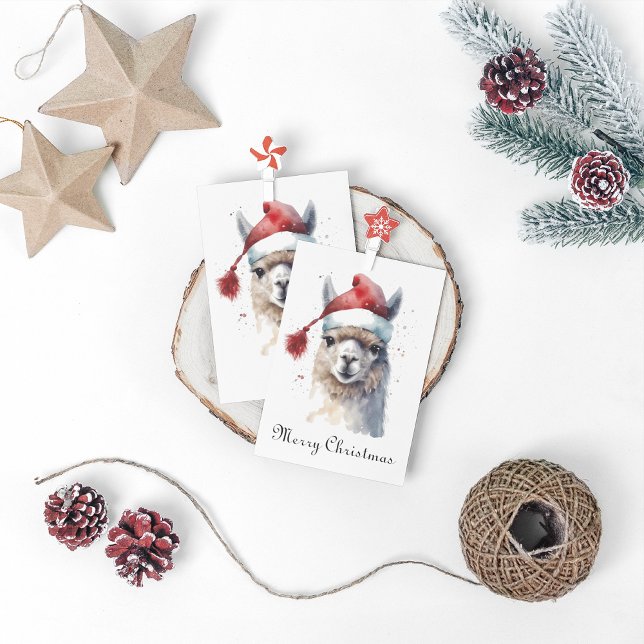 Carte De Vacances En Aluminium Joli Noël Alpaca, coutume (Créateur téléchargé)