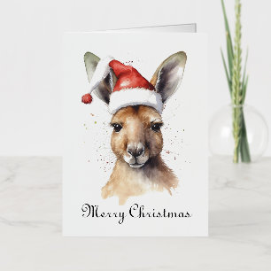 Carte De Vacances En Aluminium Joyeuses Fêtes de fin d'année, Kangourou de Noël p