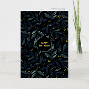 Carte De Vacances En Aluminium Joyeux Anniversaire élégant branches florales