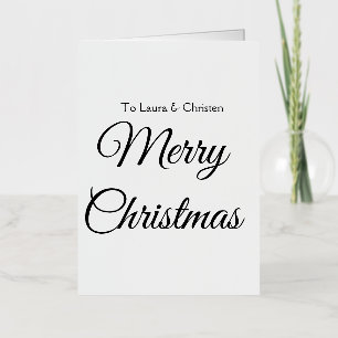 Carte De Vacances En Aluminium Joyeux Noël ajoutez nom texte cadeau personnalisé