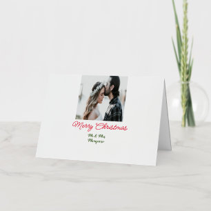 Carte De Vacances En Aluminium Joyeux Noël couple photo ajouter nom heureux vacan