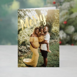 Carte De Vacances En Aluminium Joyeux Noël Élégant 6 Photo Plié