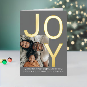 Carte De Vacances En Aluminium Joyeux Noël Joie Photo personnalisée