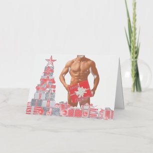 Carte De Vacances En Aluminium Joyeux Noël SlipperyJoe rouge blanc argent cadeau