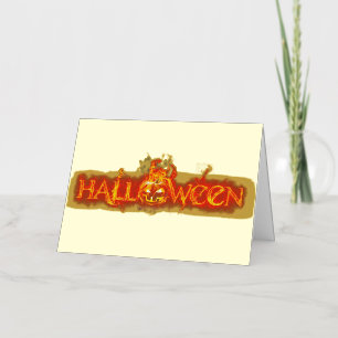 Carte De Vacances En Aluminium Le lettrage de SlipperyJoe's Halloween massivement