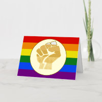 Le poing levé du drapeau de couleur des personnes
