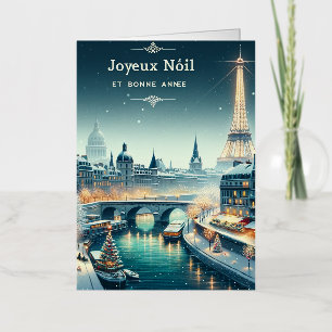 Carte De Vacances En Aluminium L'élégance hivernale parisienne