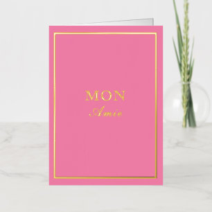 Carte De Vacances En Aluminium Macaron français Mon Amie rose