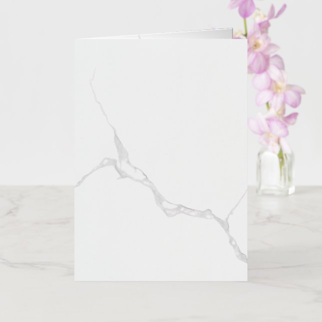 Carte De Vacances En Aluminium Marbre blanc  (Orchidée)