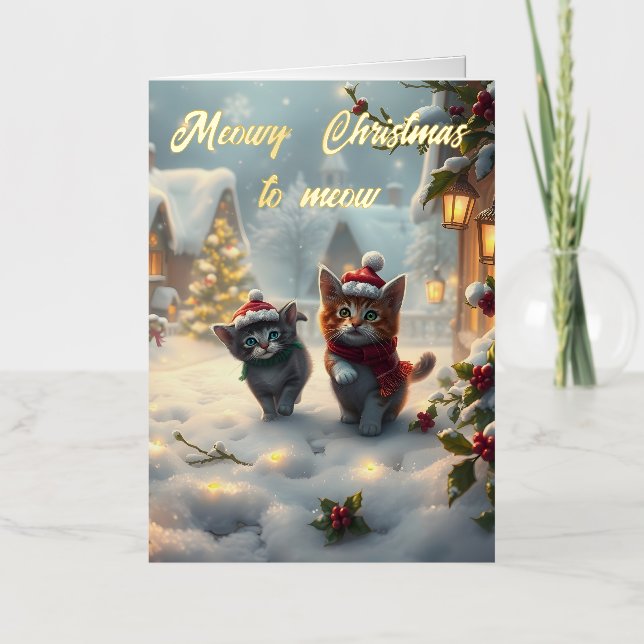 Carte De Vacances En Aluminium Meowy Christmas ai (Recto)