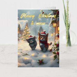 Carte De Vacances En Aluminium Meowy Christmas ai