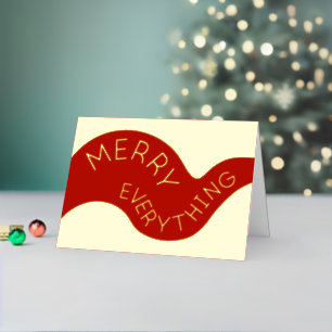 Carte De Vacances En Aluminium Merry Tout Typographie Holiday Red Gold Foil