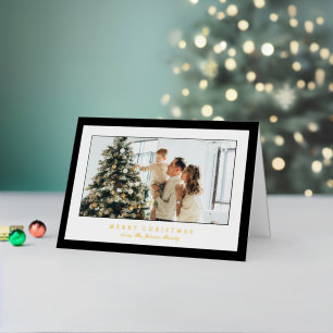 Carte De Vacances En Aluminium Miniature noire photo Élégant Noël