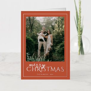 Carte De Vacances En Aluminium Moderne Cadre Joyeux Noël Photo Kaki