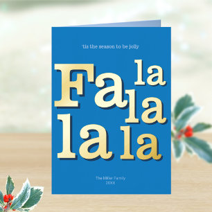 Carte De Vacances En Aluminium Moderne Fa La Sky Blue Simple Minimal Chic Gold