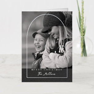 Carte De Vacances En Aluminium Moderne Joyeux Noël Arc Photo Fête