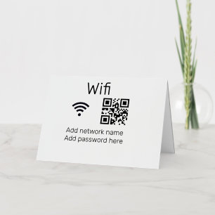 Carte De Vacances En Aluminium Mot de passe Wifi signe ajouter code Q R ici détai