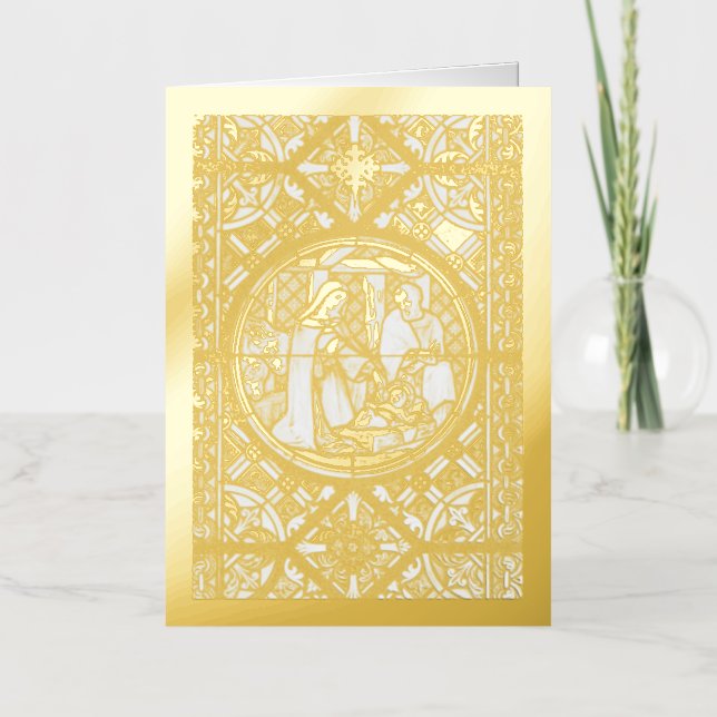 Carte De Vacances En Aluminium Nativité de la Sainte Famille (Recto)