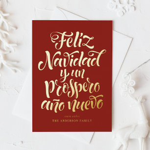 Carte De Vacances En Aluminium Noël Red Feliz Navidad