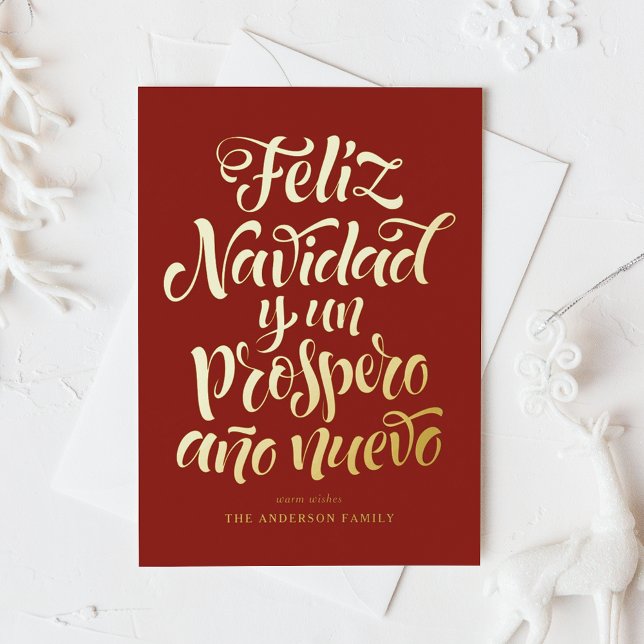 Carte De Vacances En Aluminium Noël Red Feliz Navidad (Créateur téléchargé)
