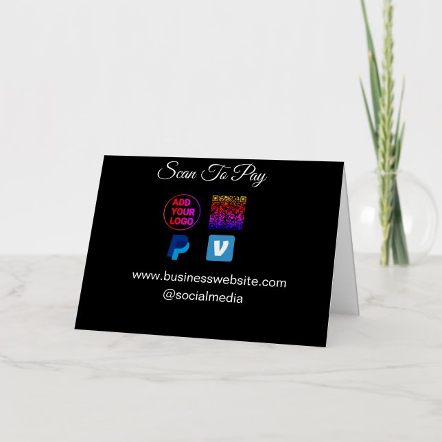 Carte De Vacances En Aluminium numériser pour payer ajouter logo code q r paypal  (Recto)