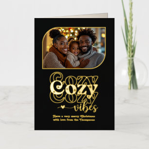 Carte De Vacances En Aluminium Photo de Noël aux vibrations cosy de la lueur de m