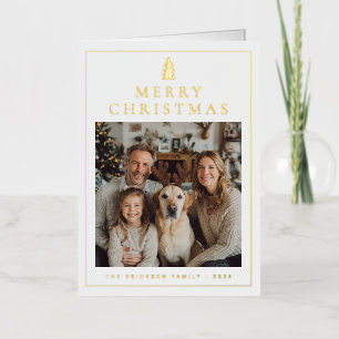 Carte De Vacances En Aluminium Photo de Noël Classique Minimaliste Joyeux Noël