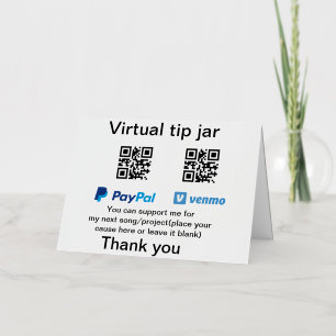 Carte De Vacances En Aluminium Pot virtuel de pourboires code q r don d'argent Pa