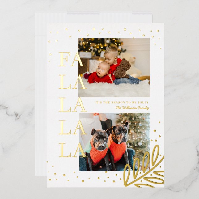 Carte de vacances en aluminium pour Noël FaLaLaLaL (Enveloppe)