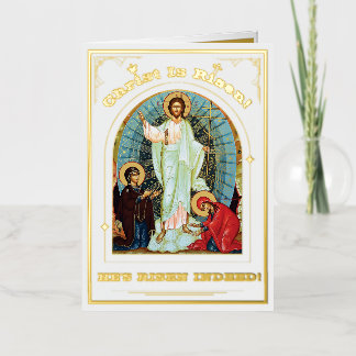 Carte De Vacances En Aluminium Résurrection Du Christ Pâques Orthodoxes