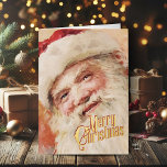 Carte De Vacances En Aluminium Retro Christmas Card Joyeux Noël Vintage<br><div class="desc">Donnez un peu de nostalgie avec cette charmante carte de Noël de style vintage ornée d'un Père Noël vintage et joyeux. Les cartes de Noël rétro sont tendance parce qu'une bonne joie ne va jamais hors de style! Ramenez des souvenirs heureux de Noël d'enfance avec des cartes de Noël vintages...</div>