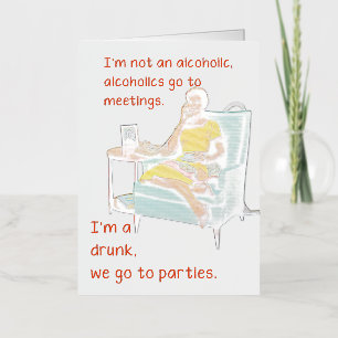 Carte De Vacances En Aluminium SlipperyJoe socialiser la fête de la boisson vinta
