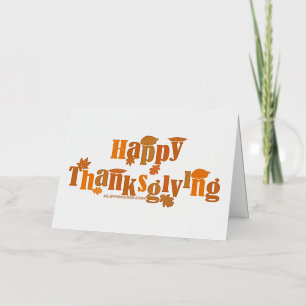 Carte De Vacances En Aluminium SlipperyJoe's Thanksgiving feuille brun orange tar