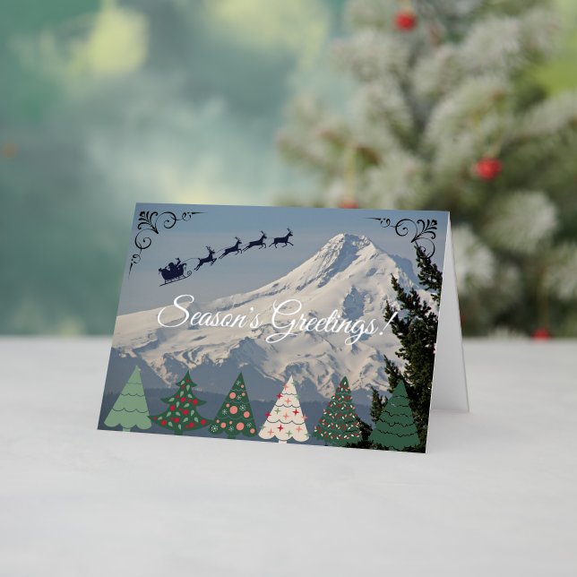 Carte De Vacances En Aluminium Snow Covered Mount Hood Landscape (Vacances In Situ)