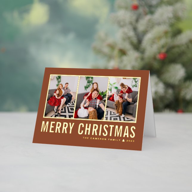 Carte De Vacances En Aluminium Typographie Photo Collage Terracotta Noël (Vacances In Situ)